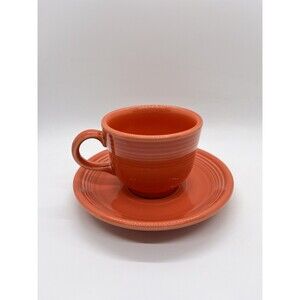FIESTA WARE Poppy Orange TEACUP AND SAUCER